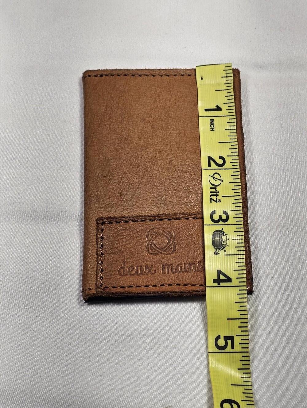 Deux Mains Cardholder Wallet Artisan Handmade Fair Trade Genuine Leather - Picture 7 of 8